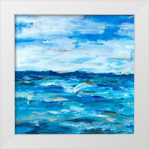 Ocean Mind White Modern Wood Framed Art Print by Hewitt, L.