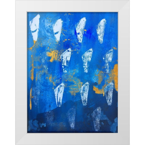 Eolith White Modern Wood Framed Art Print by Maria, Robin