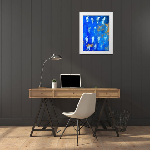 Modern Fossil White Modern Wood Framed Art Print by Maria, Robin