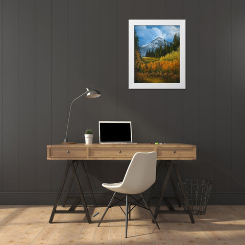 Peaceful Mountain White Modern Wood Framed Art Print by Nawrocke, Bruce
