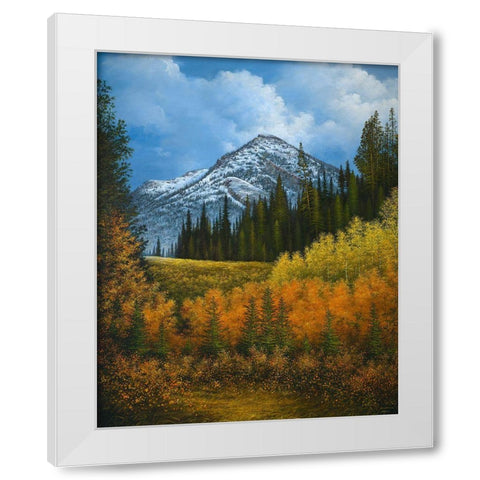 Peaceful Mountain White Modern Wood Framed Art Print by Nawrocke, Bruce