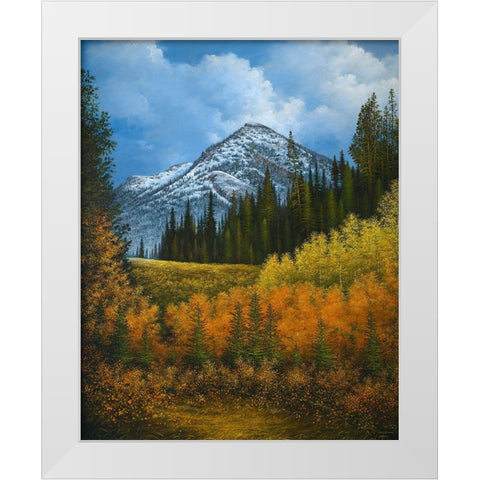 Peaceful Mountain White Modern Wood Framed Art Print by Nawrocke, Bruce