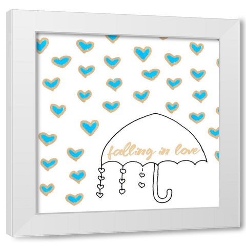 Falling in Love White Modern Wood Framed Art Print by Torres, Melanie
