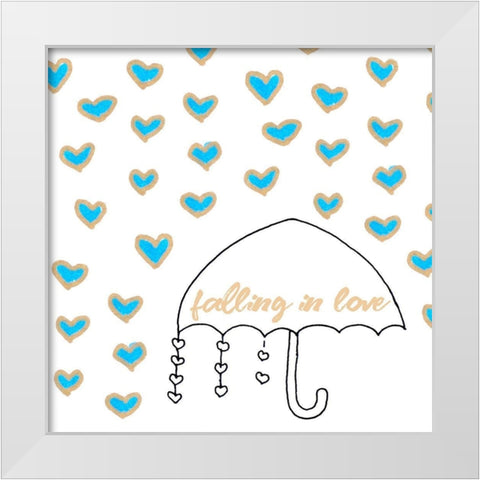 Falling in Love White Modern Wood Framed Art Print by Torres, Melanie