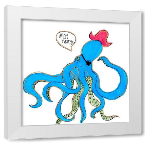 Ahoy Matey White Modern Wood Framed Art Print by Torres, Melanie