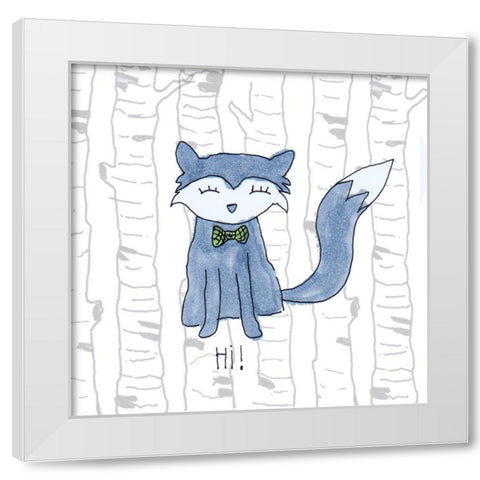Hi White Modern Wood Framed Art Print by Torres, Melanie
