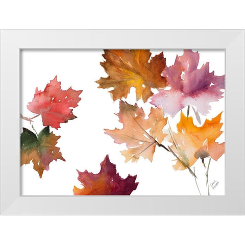 Harvest Leaves II White Modern Wood Framed Art Print by Loreth, Lanie