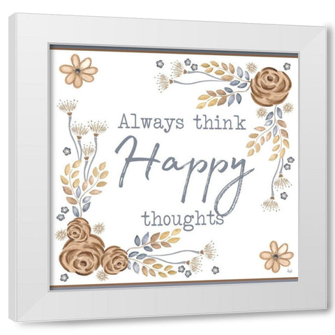 Brown Leaves Inspiration II White Modern Wood Framed Art Print by Metz, Andi