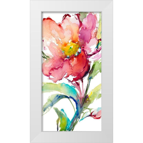 Happy Blooms II White Modern Wood Framed Art Print by Loreth, Lanie