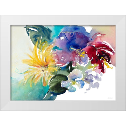 Tropical Breeze Floral White Modern Wood Framed Art Print by Loreth, Lanie