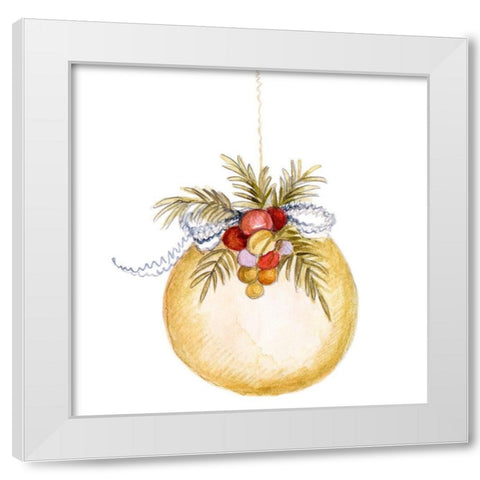 Holiday Ornament I White Modern Wood Framed Art Print by Gaynor, Janice