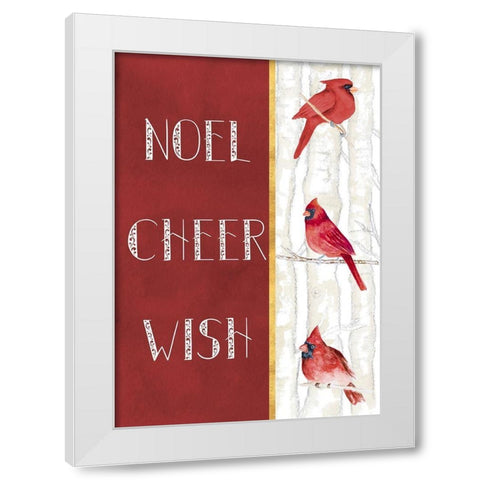 Noel Cheer Wish White Modern Wood Framed Art Print by Gaynor, Janice