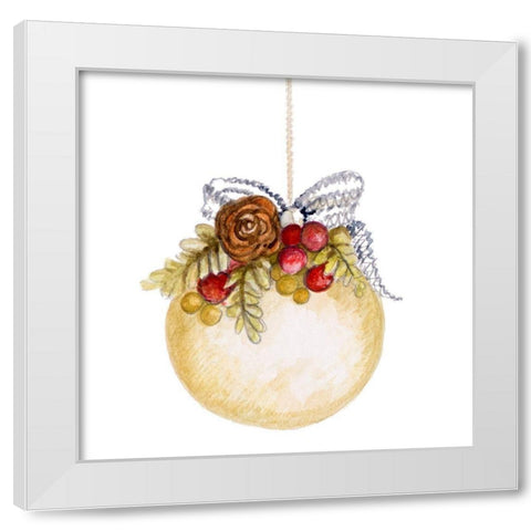 Holiday Ornament II White Modern Wood Framed Art Print by Gaynor, Janice