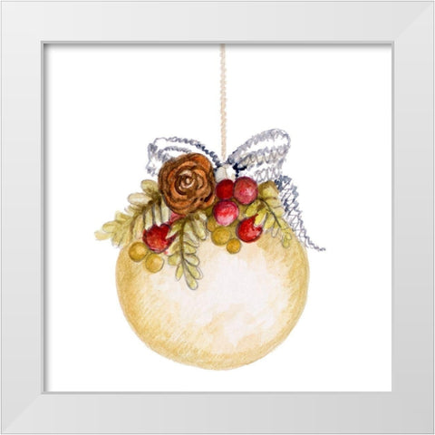 Holiday Ornament II White Modern Wood Framed Art Print by Gaynor, Janice
