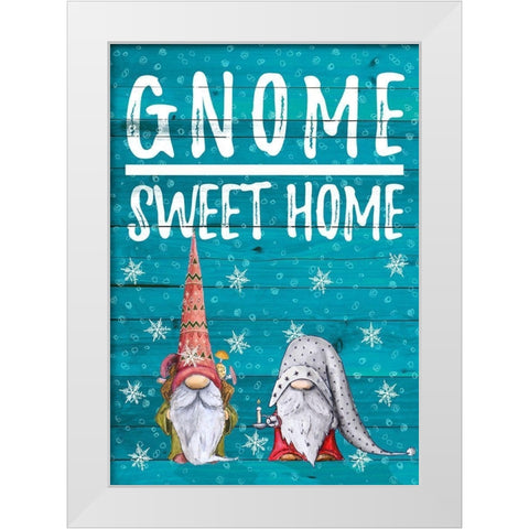 Gnome Sweet Home White Modern Wood Framed Art Print by Edwins, Hugo