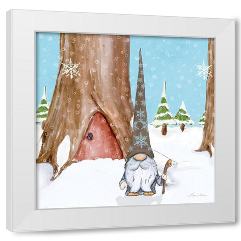Winter Gnome IV White Modern Wood Framed Art Print by Edwins, Hugo