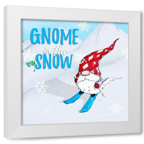 Ski Gnomes I White Modern Wood Framed Art Print by Edwins, Hugo