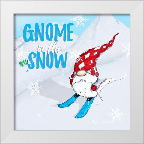 Ski Gnomes I White Modern Wood Framed Art Print by Edwins, Hugo