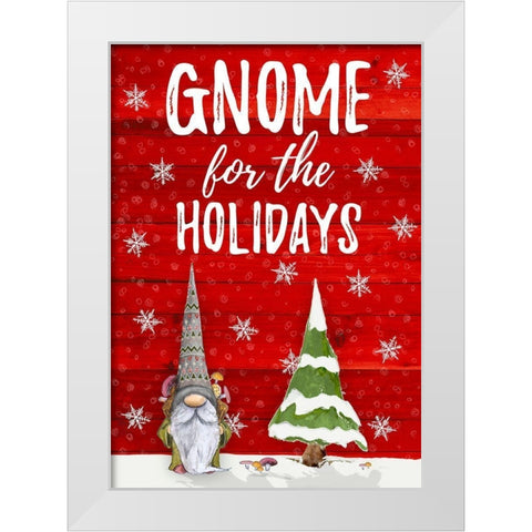 Gnome for the Holidays White Modern Wood Framed Art Print by Edwins, Hugo