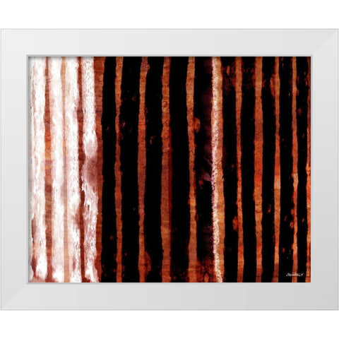 Warm Vertical Horizon White Modern Wood Framed Art Print by Meneely, Dan