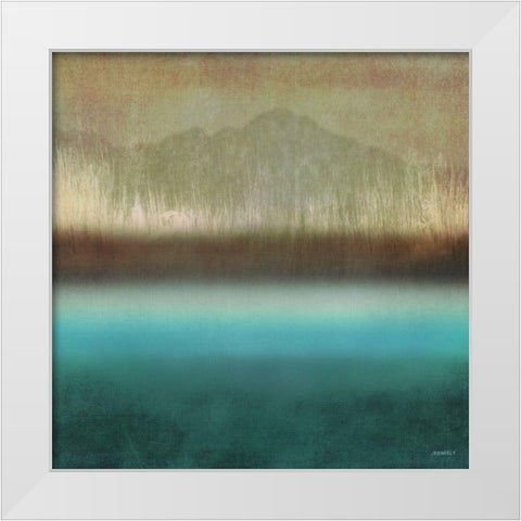 Loon Lake In Teal I White Modern Wood Framed Art Print by Meneely, Dan