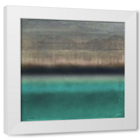 Loon Lake In Teal II White Modern Wood Framed Art Print by Meneely, Dan