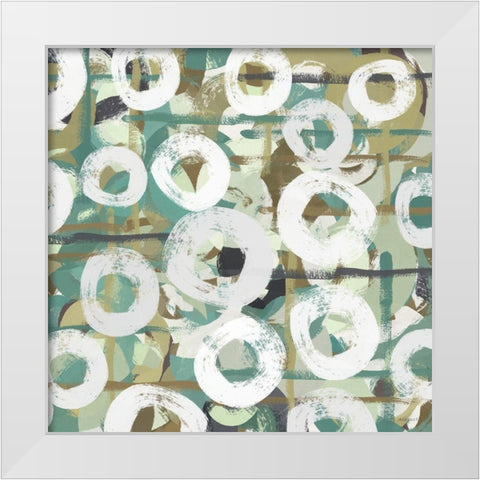 White Spheres I White Modern Wood Framed Art Print by Meneely, Dan