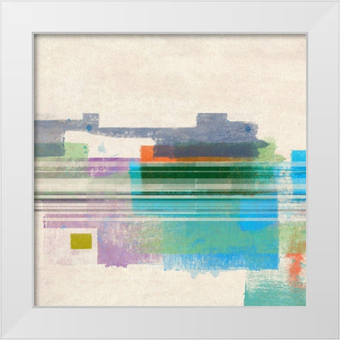 Summer Squares I White Modern Wood Framed Art Print by Meneely, Dan