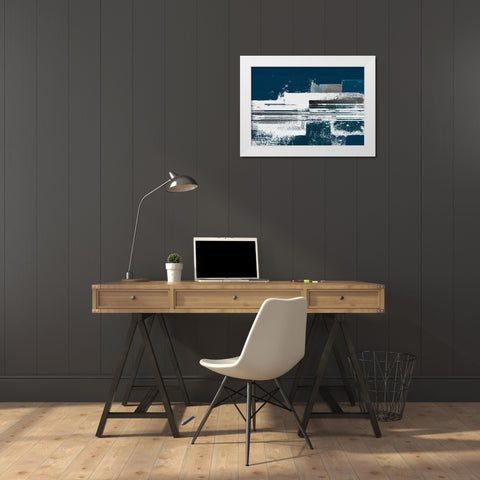 Evening Blocks I White Modern Wood Framed Art Print by Meneely, Dan