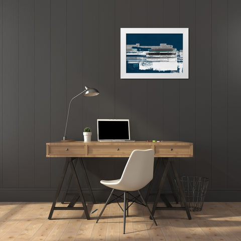Evening Blocks II White Modern Wood Framed Art Print by Meneely, Dan