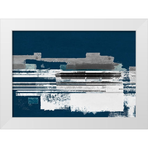 Evening Blocks II White Modern Wood Framed Art Print by Meneely, Dan