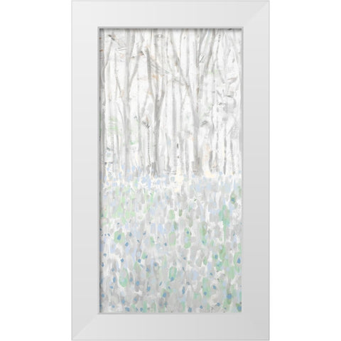 Birchwood Trees I White Modern Wood Framed Art Print by Meneely, Dan