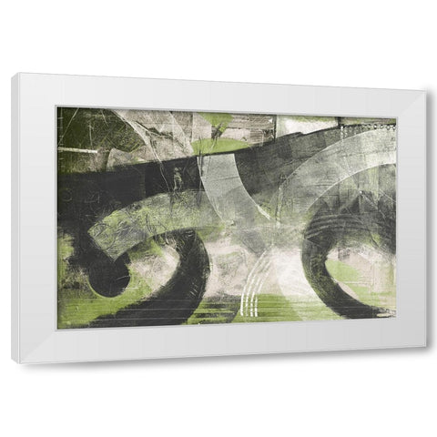 Summer Greens I White Modern Wood Framed Art Print by Meneely, Dan