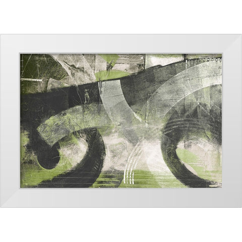 Summer Greens I White Modern Wood Framed Art Print by Meneely, Dan