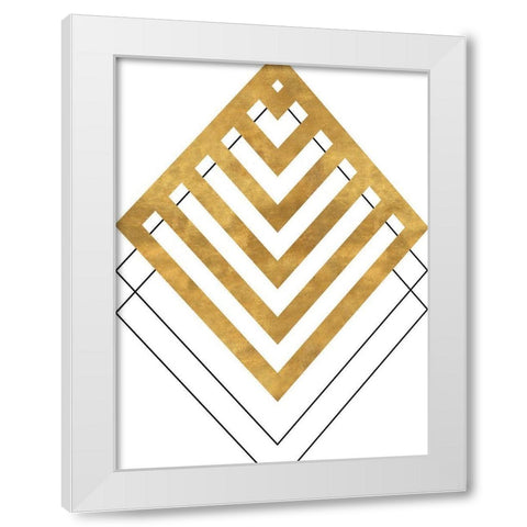 Gold Tip White Modern Wood Framed Art Print by SD Graphics Studio