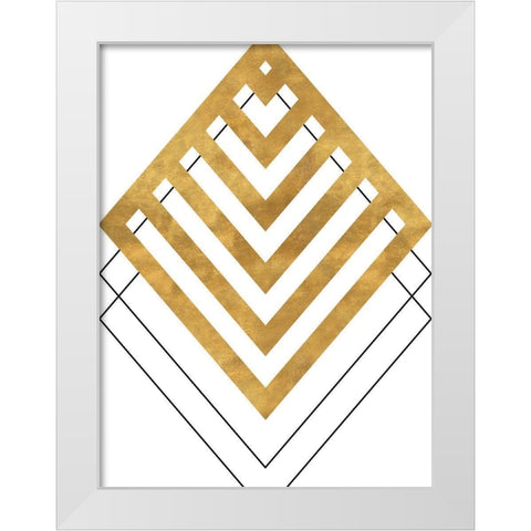 Gold Tip White Modern Wood Framed Art Print by SD Graphics Studio