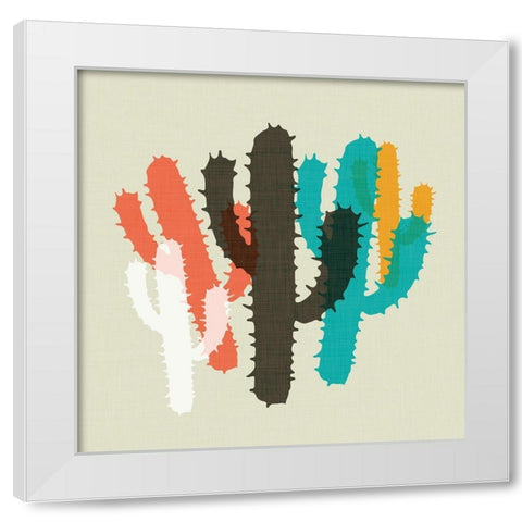 Modern Cacti II White Modern Wood Framed Art Print by SD Graphics Studio
