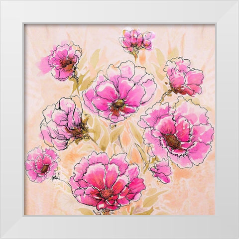 Pink Love II White Modern Wood Framed Art Print by Diannart