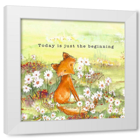 Fox Tales I White Modern Wood Framed Art Print by Diannart