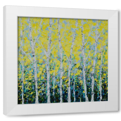 Yellow Birchwood White Modern Wood Framed Art Print by Coolick, Ann Marie