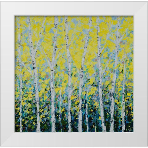 Yellow Birchwood White Modern Wood Framed Art Print by Coolick, Ann Marie