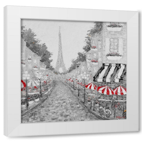 Splash of Red in Paris I White Modern Wood Framed Art Print by Coolick, Ann Marie