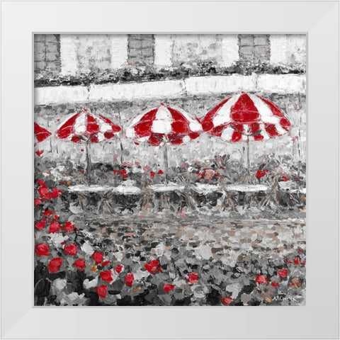 Splash of Red in Paris II White Modern Wood Framed Art Print by Coolick, Ann Marie