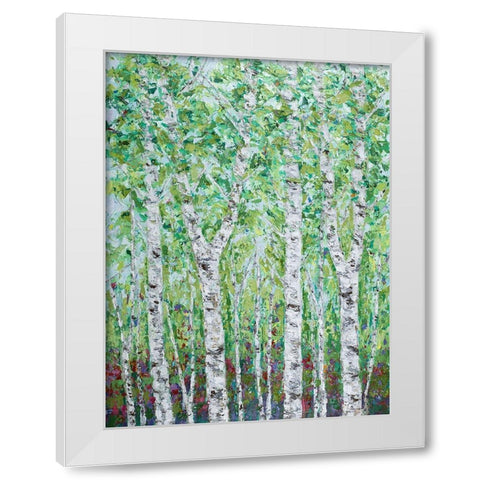 Green Birchwood II White Modern Wood Framed Art Print by Coolick, Ann Marie
