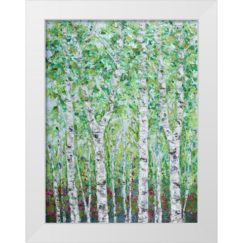 Green Birchwood II White Modern Wood Framed Art Print by Coolick, Ann Marie