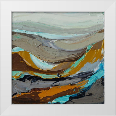 Copper Overflow White Modern Wood Framed Art Print by Coolick, Ann Marie