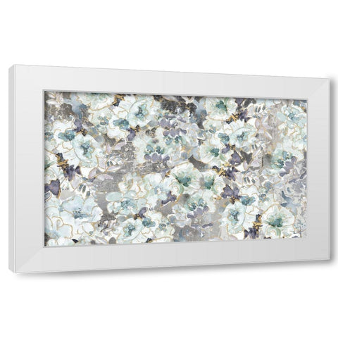 Winter Floral Fabric Pattern White Modern Wood Framed Art Print by Pinto, Patricia