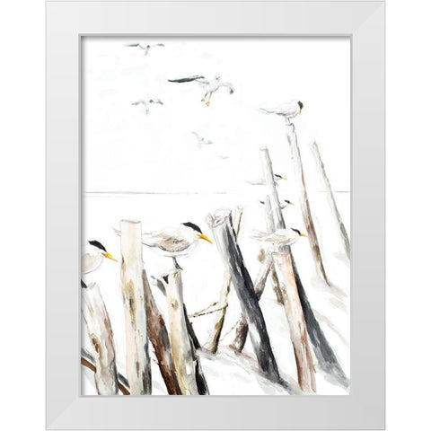Gull Point White Modern Wood Framed Art Print by Pinto, Patricia