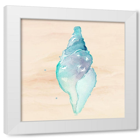 Watercolor Shell and Sand I White Modern Wood Framed Art Print by Loreth, Lanie