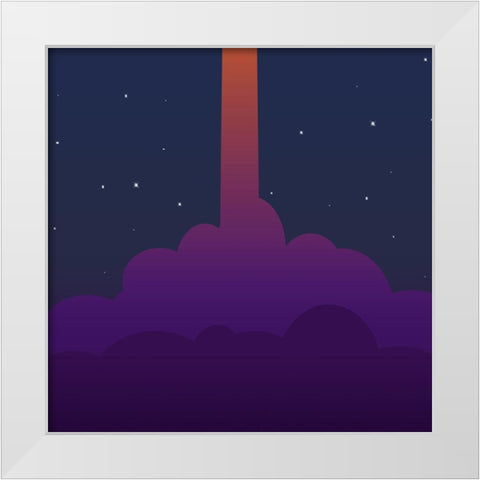 Rocket Launch I White Modern Wood Framed Art Print by SD Graphics Studio